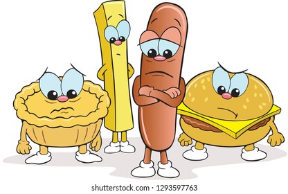 Fast Food vector cartoon