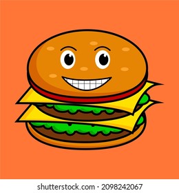 fast food vector character. burger, coffee, lemonade, fried chicken, donut, french fries, soda. exspression