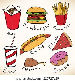 Fast food vector collection