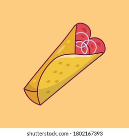 fast food vector flat color icon 
