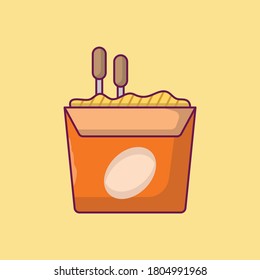 fast food vector flat color icon