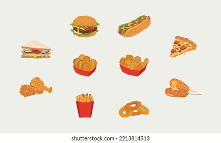 Fast Food vector in flat design