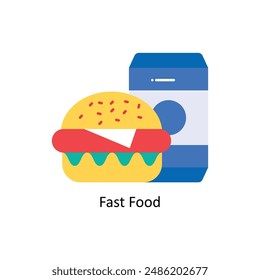 Fast Food vector flat Design illustration. Symbol on White background EPS 10 File 