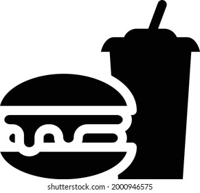 fast food vector glyph flat icon