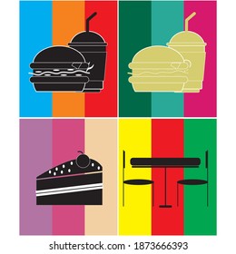 Fast Food Vector Icon. Burger and soda or cola drink isolated symbol. EPS 10