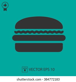 Fast food vector icon EPS 10. Burger simple isolated sign.