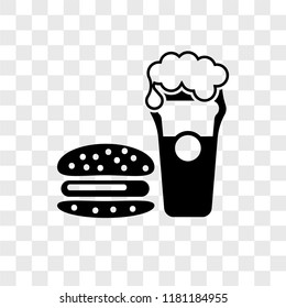 Fast food vector icon isolated on transparent background, Fast food logo concept