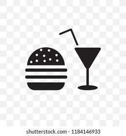 Fast food vector icon isolated on transparent background, Fast food logo concept