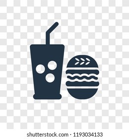 Fast food vector icon isolated on transparent background, Fast food transparency logo concept