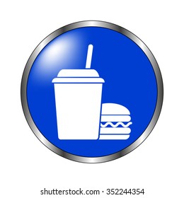 fast food - vector icon on the blue button