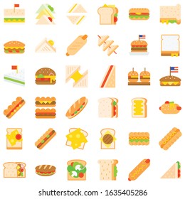 Fast Food Vector Icon Set, Flat Design