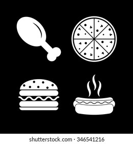 fast food - vector icon, set