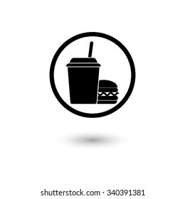 fast food - vector icon with shadow