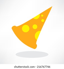 Fast Food Vector Icon. Slice of Pepperoni Pizza