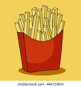 Fast Food Vector Icon.French fries. potato, fast food