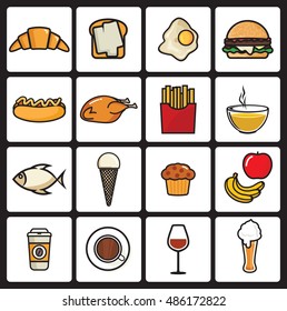Fast food vector icons