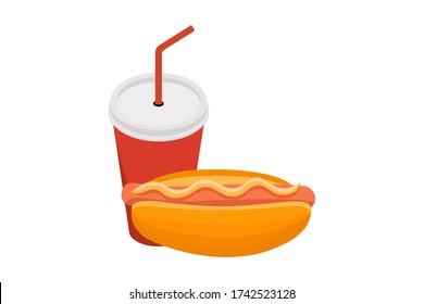 Fast food. Сartoon vector food icons isolated on white background.