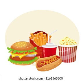fast food, vector illustration