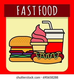 Fast food vector illustration