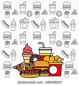Fast food vector illustration