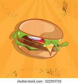 fast food vector illustration with burger