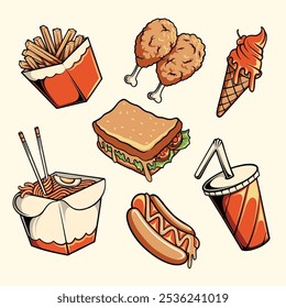 fast food vector illustration design