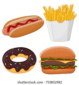 Fast food. Vector illustration isolated on white background