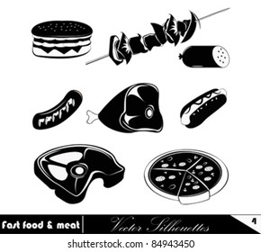 Fast Food .Vector Illustration Meat products icon set