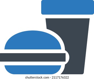 Fast Food Vector illustration on a transparent background.Premium quality symmbols.Glyphs vector icon for concept and graphic design.