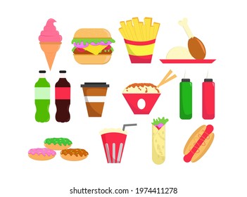 Fast Food Vector Illustration Pack