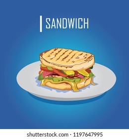 Fast food vector illustration sandwich