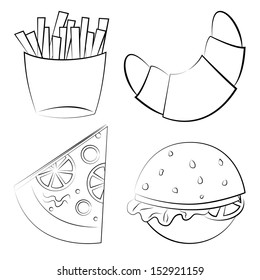 fast food. Vector illustration. set of objects