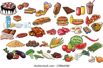 Fast Food vector illustrations collection.