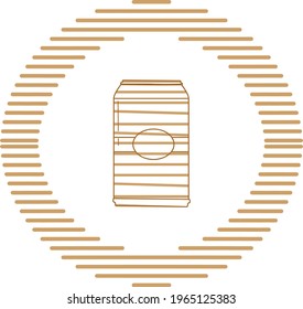 fast food, vector image in brown lines with circular shape and white background.