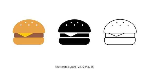 fast food vector isolated icon. burger icon. hamburger vector symbol