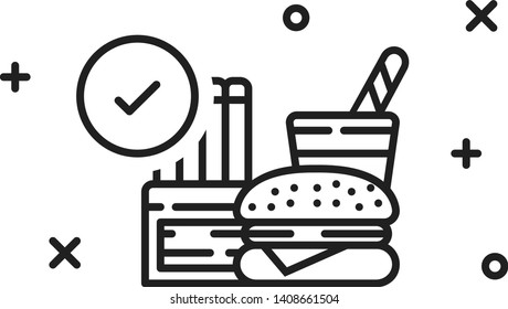 fast food vector line icon