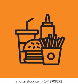 Fast Food Vector Line Icon. Street Food.