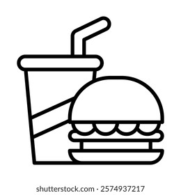 Fast food Vector Line Icon Design