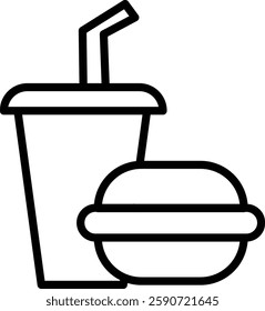 Fast Food Vector Line Icon Design
