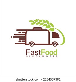 Fast food vector logo design. Unique catering business logo fast service concept.