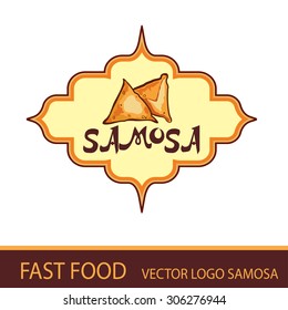 FAST Food. VECTOR LOGO SAMOSA IN ARABIC STYLE