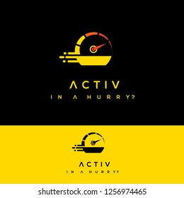 Fast food vector logo. Speed logo