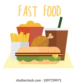 Fast food Vector on white background 