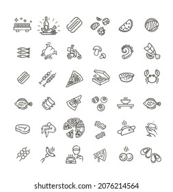 Fast food vector outline icons set. Cooking. vector collection