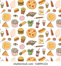 Fast Food Vector Pattern