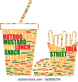 fast food vector pictogram tag cloud