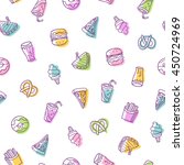 Fast food vector seamless pattern