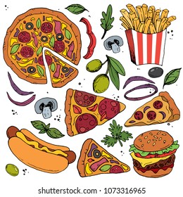 fast food vector set