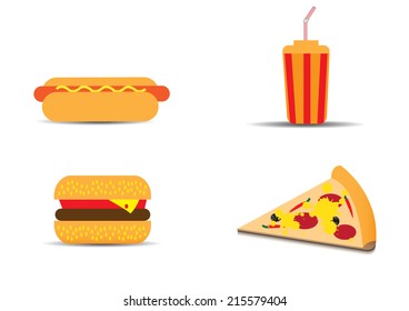 Fast food vector set