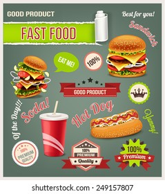 Fast food vector set